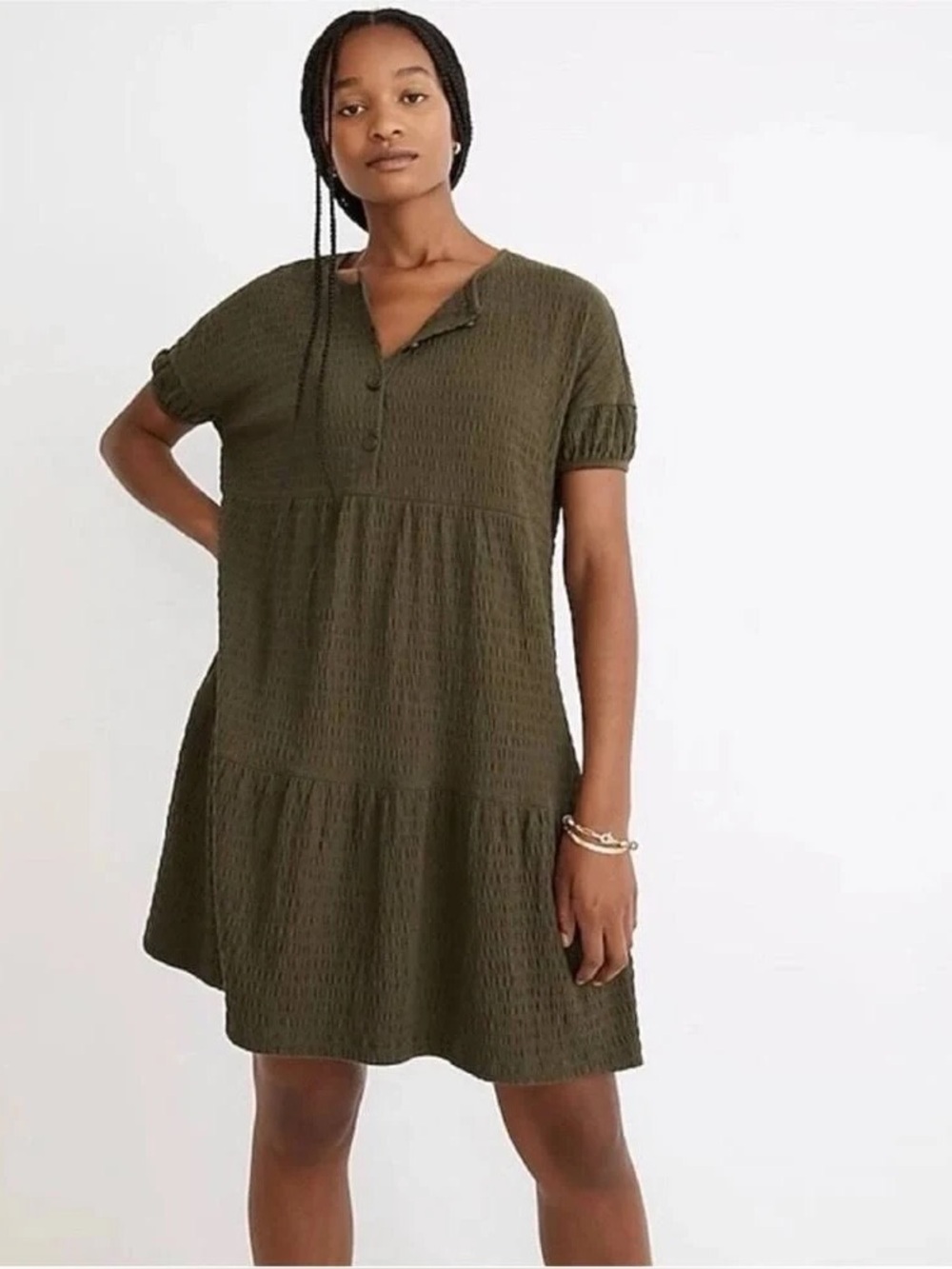Madewell Crinkle Knit Tier Dress